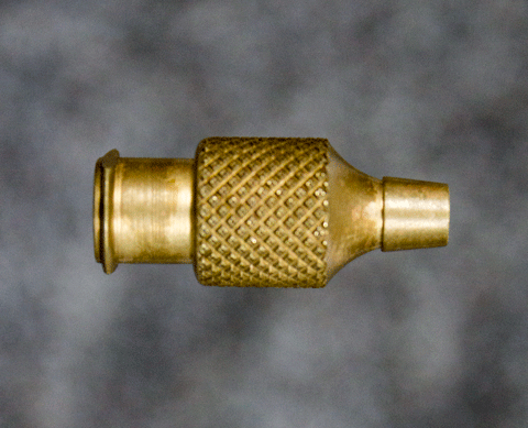 A1202 Female Luer Hub, 5/16 round, knurled, unplated